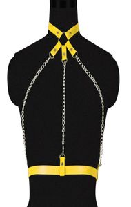 Bustiers corsets collier gothique lingerie punk cuir harajuku chaînes corporal ceintures de harnais suspense pour femmes 9638901
