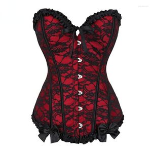 Bustiers korsetten Gothic Sexy Bow Tie Corset top plus size roodblauw dames taille afslankapparaat