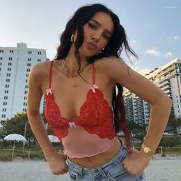 Bustiers Korsetten Hjwsfdcai 2023 vrouwen Naadloze Tube Top Zomer Roze Kant Stiksels Ondergoed Boog Kleur Contrast Beha Sexy Vrouwelijke Tank