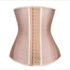 Bustiers korsetten Ivory Latex Corset Taille Trainer Dames Bustier Haken Ogen Rubber Korset Staal Uitgebeelde Outfit Gorset Plus Size Korsegym