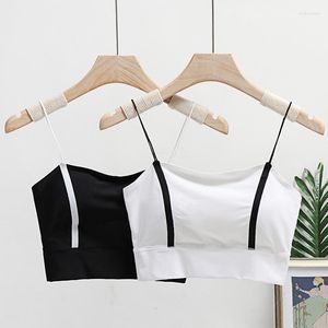 Bustiers Corsets Linbaiway Femme Bras Glace Soie Bralette Tops Pour Femmes Sexy Crop Top Beauté Dos Lingerie Sans Couture Sous-Vêtements Brassières