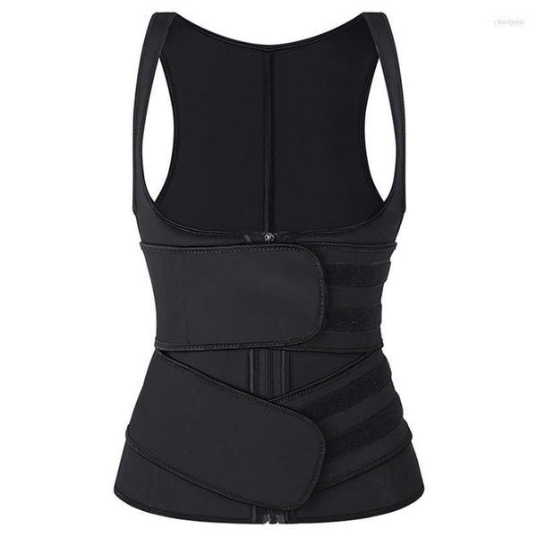 Bustiers Corsés Neopreno Sauna Cremallera Entrenador de cintura Corsé Chaleco para el sudor Mujeres Pérdida de peso Compresión Recortador Entrenamiento Fitness Fajas Colombi