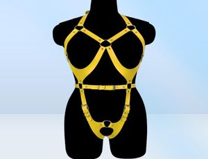 Bustiers corsets punk cuir body harnais bodySuit Ajustement de bondage de soutien-gorge