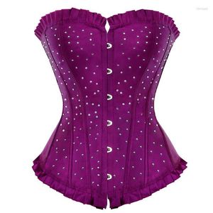 Bustiers Corsets Sexy Corset strass Satin Costume Burlesque grande taille à lacets désossé gaine amincissante surbuste VictorianBustiers