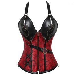 Bustiers Corsets Sexy gothique vêtements d'extérieur corps Bustier surbuste Corset Steampunk acier désossé ceinture chaîne femmes taille Cincher grande taille S-3XL