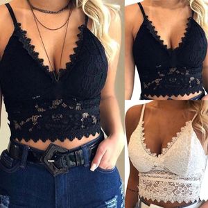 Bustiers & Corsets Solid Corset Lace Camis Tops For Women Soft Padded V-neck Hollow Mesh Camisoles Adjustable Shoulder Strap FemaleBustiers