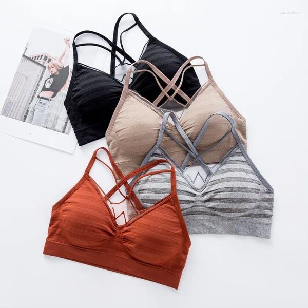 Bustiers Corsets Soutien-Gorge D'été Sexy Dos Sans Couture Sous-Vêtements Sans Fil Femmes Évider Bras Beauté Débardeur