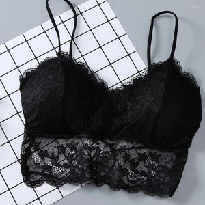 Bustiers Corsets Été Femmes Dentelle Haut Sexy Soleil Sans Manches Solide Hauts Non Rembourré Bralette Soutien-Gorge Bustier Fermeture Éclair Dos Club Réservoir Grande Taille