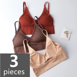 Bustiers Corsets Bretelles Soutien-Gorge Enveloppé Femme Haut De Sport Sans Couture Fileté Intime Dos En U Respectueux De La Peau Respirant Sous-Vêtements FémininsBus