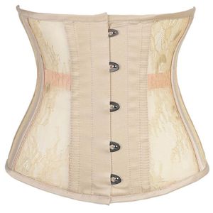 Bustiers Corsets Underbust Corset Femme 10 Acier Désossé Torse Court Respirant Dentelle Lingerie FloralWaist Cincher Waspie Plus Size