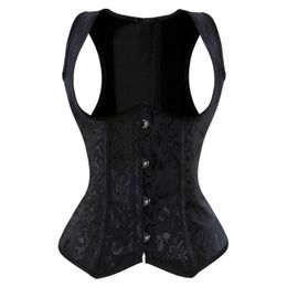 Bustiers korsetten vrouwen gotisch sexy jacquard onderborst corselet vest slanke taille training brokaatbanden top plus sizeBustiers