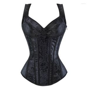 Bustiers Corsets Mujeres Overbust Shaper y Fashion Sexy Corset Shoulder Straps Tank Strap Lace Up TopBustiers