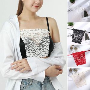 Bustiers Corsets Mujer Quick Easy Clip-on Lace Mock Camisole Bra Insert Envuelto Pecho Overlay Modesty Panel Anti-Exposición One Piece Tube T