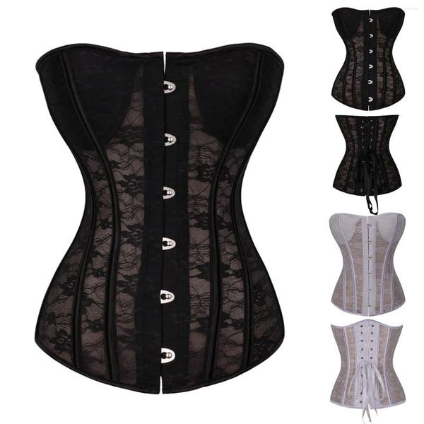 Bustiers Corsets Femmes Corset Minceur Sexy Rétro Col En V Serré Posture Soutien-Gorge Corps Façonner Dentelle Mode Solide Couleur Surbuste