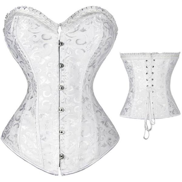 Bustiers Corsets Femmes Steampunk Spiral Steels Désossé Corset Sexy Jacquard Overbust Corselet Et Taille Cincher Shapewear P318I