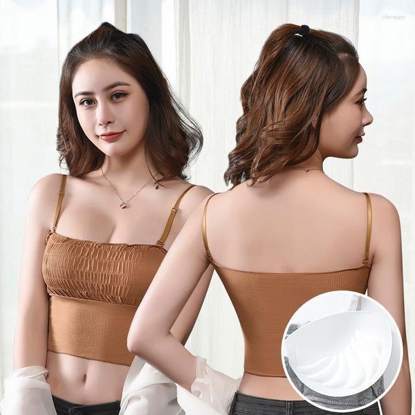 Bustiers Corsets Femmes Sexy Haut Court Bustiers Lingerie D'été Sous-Vêtements Sans Couture Rembourré Bustier Bandeau Enveloppé Poitrine Sous-VêtementsBustiers