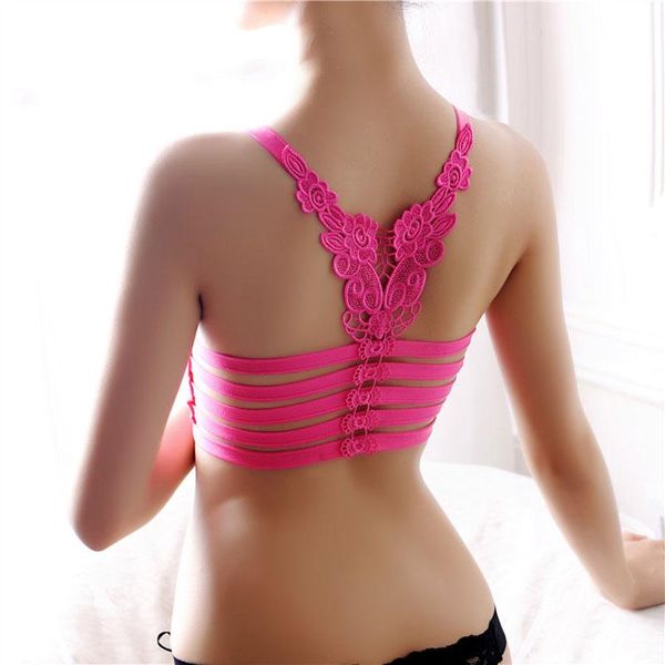 Bustiers Corsets Femmes 2022 Été Respirant Débardeur Sexy Dentelle Tops Crochet Retour Évider Femme Gilet Camisole 6 CouleursBustiers