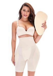 Bout à bout taille haute formateur cuisse femmes Shapewear culotte sans couture Push Up Ass Lift hanches coussinets Faja Shaper rembourrage pantalon Y220411