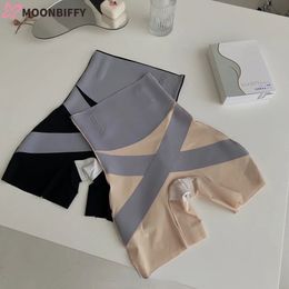 Butt-Butt Shapewear Flat Belly Pagner Trainer Shorts sans couture Femmes Cross Body Forming Sports Boxers Slimming Safety Pants 240430