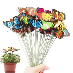 Papillons jardin cour planteur décorations de jardin coloré lunatique papillon piquets Decoracion décor extérieur pots de fleurs décoration SN4676