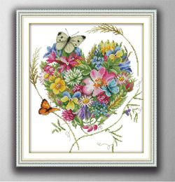 Mariposas aman flores, herramientas artesanales de punto de cruz hechas a mano, juegos de costura bordada, impresión contada en lienzo DMC 14CT 11CT3252865