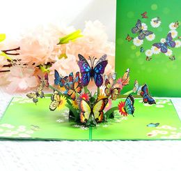 Cartes pop-up de papillons 3D Carte de cadeaux de salutation pour anniversaire Mariage d'anniversaire Gratuation Valentine039 Journée Noël Congra1089893