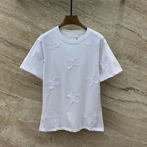 Papillons Femmes T-shirts À Manches Courtes Hauts D'été Décontracté Quotidien T-shirt Noir Blanc Chemise