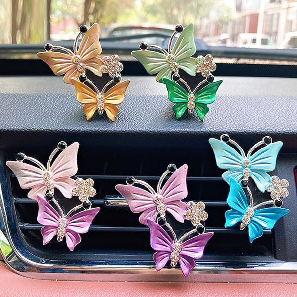 Ambientador de mariposa, Perfume para coche, olor Natural, aire acondicionado, Clip de salida, fragancia, accesorios para coche, difusores de aceites esenciales