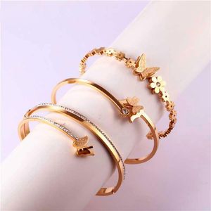 Butterfly Armbanden Armbanden voor Dames Rvs Sieraden Mode Sieraden Accessoires Gratis Verzending