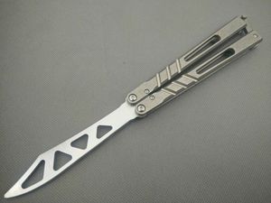 Butterfly Channel Trainer Mes Not Sharp Crafts Martial Arts Collection Jilt Mes D2 Blade Titanium Handvat Bus Systeem A1PA