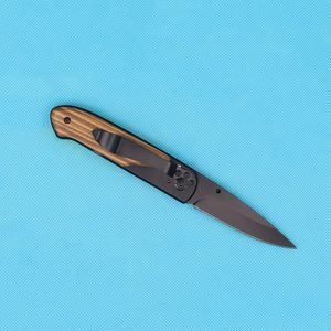 Cuchillo plegable de bolsillo de supervivencia Butterfly DA44 Mango de madera Acabado en negro Cuchillo táctico EDC Cuchillos de bolsillo