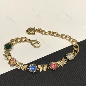 Bracelets papillon en diamant plaqué or, rétro, chaîne épaisse de styliste, cadeau de noël pour femmes, 2215