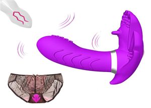 Papillon gode vibrateurs sans fil culotte vibrante Clitoris portable masseur stimulateur femme Masturbation Sex Toy pour les femmes M8523646