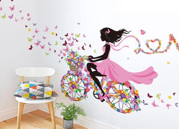Mariposa Fairy Girl Pegatina de pared extraíble PVC Arte Decalas para niños Sala de estar de dormitorio Estudio de juegos Estudio de guardería Regalos de Navidad7151917