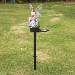 Vlinder Fairy Solar Lawn Light Garden Outdoor Led Lamp Waterdicht Terras Flower Pot Decoratie Villa Zonlicht Ornament Angle