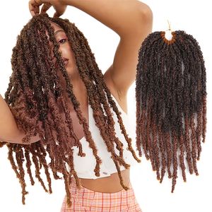 Papillon Faux Locs Crochet Cheveux Faits À La Main Synthétique Papillon Locs Cheveux 14 20 Pouce De Long Pré Bouclé Préfabriqué Détresse Locs Tressage Cheveux