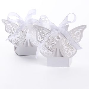Boîte-cadeau papillon emballage cadeau bonbons de mariage faveurs Souvenirs boîte-cadeau avec ruban pour fournitures de fête d'anniversaire