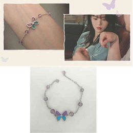 Butterfly Han So Hee Toch dezelfde kettingarmband charme Korea TV Star elegante armband kristal sieraden voor vrouwen luxe cadeau