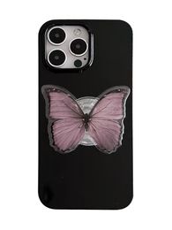 Papillon iPhone 15 Promax Apple 14 Pro Phone Case 11 Dark Wind Plus Stand 13 Sweet Cool 12 Promax Full Package Soft Case Tide