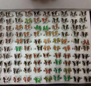 Butterfly sieraden Moodringen Verstelbare kleur Veranderende modieuze ringen voor mannen en vrouwen hele 8618683