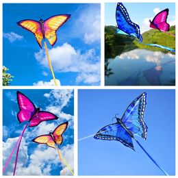 Butterfly Kite Flying Toys for Children Kites Flying Toys for Kids Flying Wing Parpllan Rainbow High Kite Reel 240419