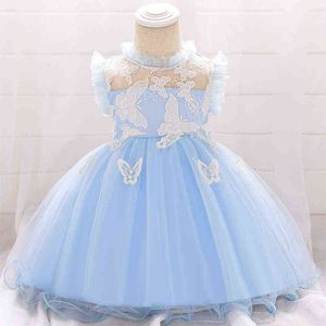 Papillon dentelle rose tulle baptême princesse enfant en bas âge fête d'anniversaire robe de bal bébé fille robe nouveau-né enfants baptême 1 an G1129