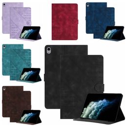 Étuis en cuir papillon pour iPad Mini6 Mini 6 5 4 3 2 1 PU ligne verticale empreinte portefeuille tablette mode crédit carte d'identité porte-fente PU livre béquille support pochette