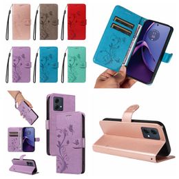 Lederen portemonnee hoesjes voor Xiaomi 14 Pro 13 Ultra Lite 12T One Plus CE3 Lite 11 Honor 90 Pro Lite X7A X8A Vlinderbloem ID-kaartsleufhouder Flip Cover Schokbestendig etui