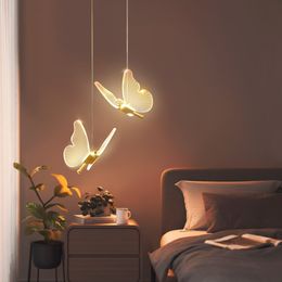 Vlinder led hanglampen Alstremse gouden bed kroonluchter verlichting voor woonkamer slaapkamer bedkaplampen indoor verlichting