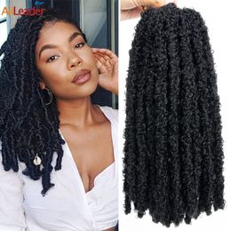 Butterfly Locs Crochet Hair 1-5 paquetes 12 18 24 30 pulgadas Pre Looped Dreadlock Crochet Hair Fluffy Synthetic Faux Locs Crochet Hair 240226