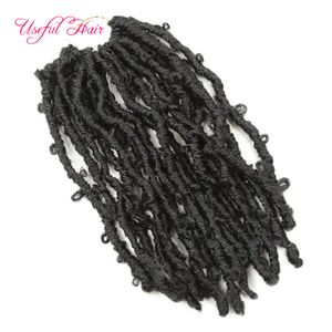 Butterfly Locs Crochet Extensions de cheveux Dirty Braid Papillons Tricot Spot bande Soie domestique 12 pouces fil ignifuge à basse température