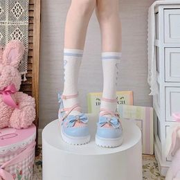 Butterfly Mary Jane schoenen leerplatform lolita zoete sandalen Japanse gemengde teen loafers 240515