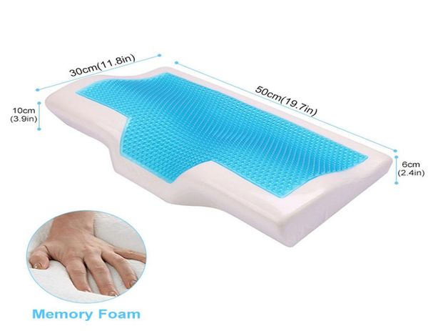 Papillon mémoire Gel oreiller été glace refroidissement santé cervicale protéger Massage orthopédique oreillers confort pour la literie à la maison7063347