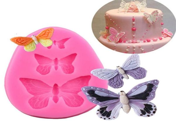 Moule de papillons accessoires de boulangerie en silicone 3D DIY CROFT CRAFT CURTER MOULLE DE COUPE FONCTIONNANT TOL DE DÉCOLATION CAKE 3 COULEURS5127586
